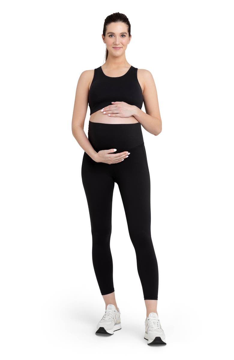 Ripe Maternity Tempo Stretch Nylon Crop Maternity Leggings, Alternate, color, 