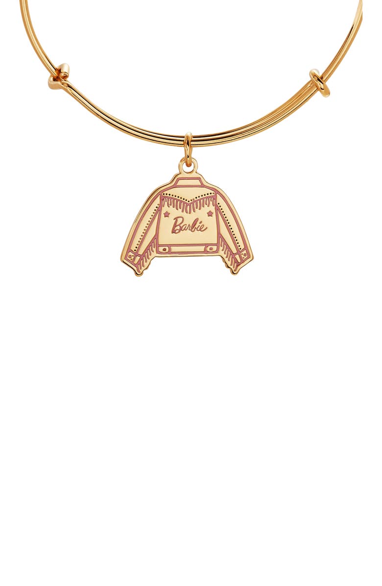 Alex and Ani Barbie Western Jacket Charm Bangle Bracelet, Alternate, color, Gold
