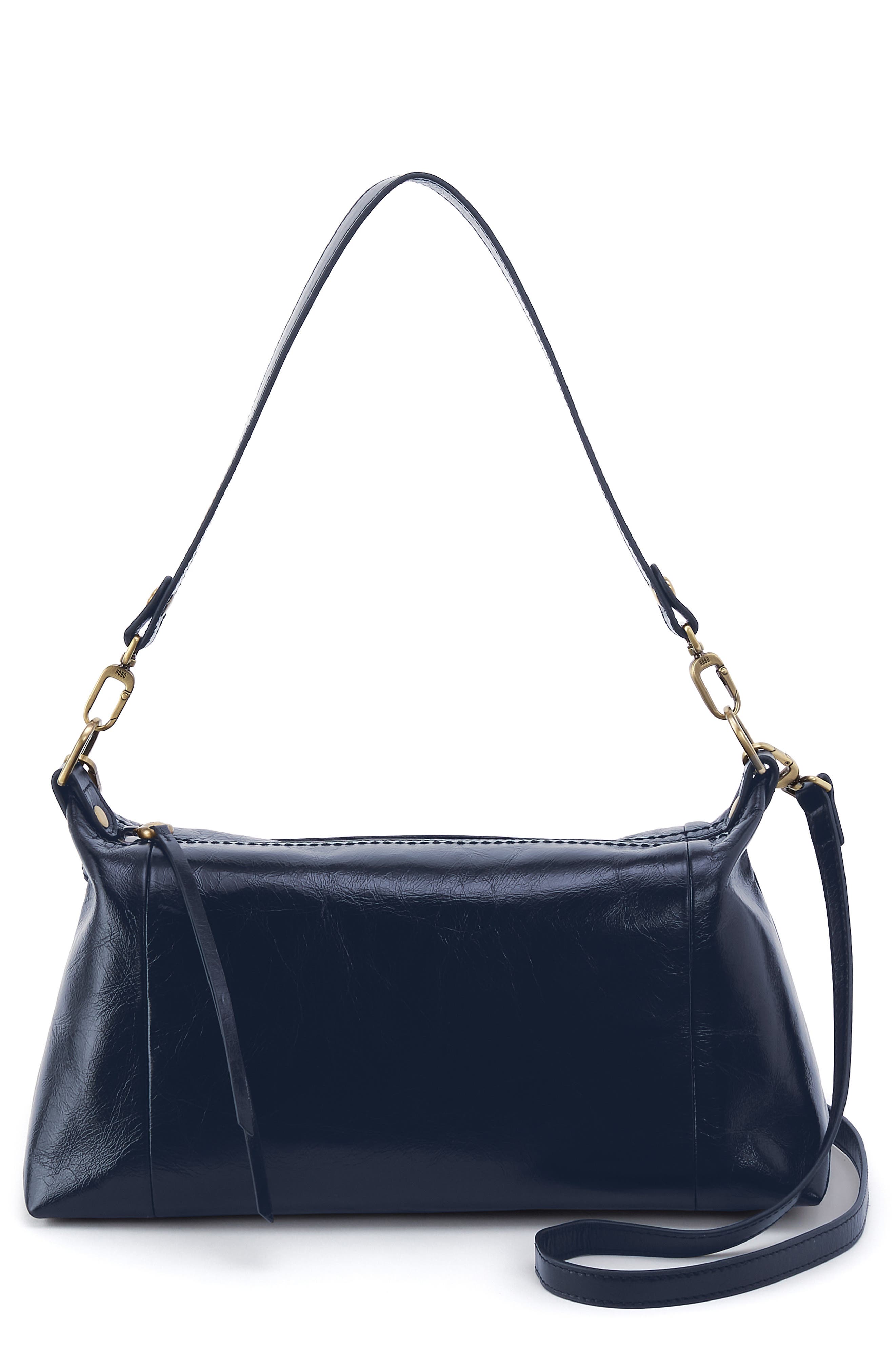 Darcy Leather Shoulder Bag, Main, color, INK NAVY
