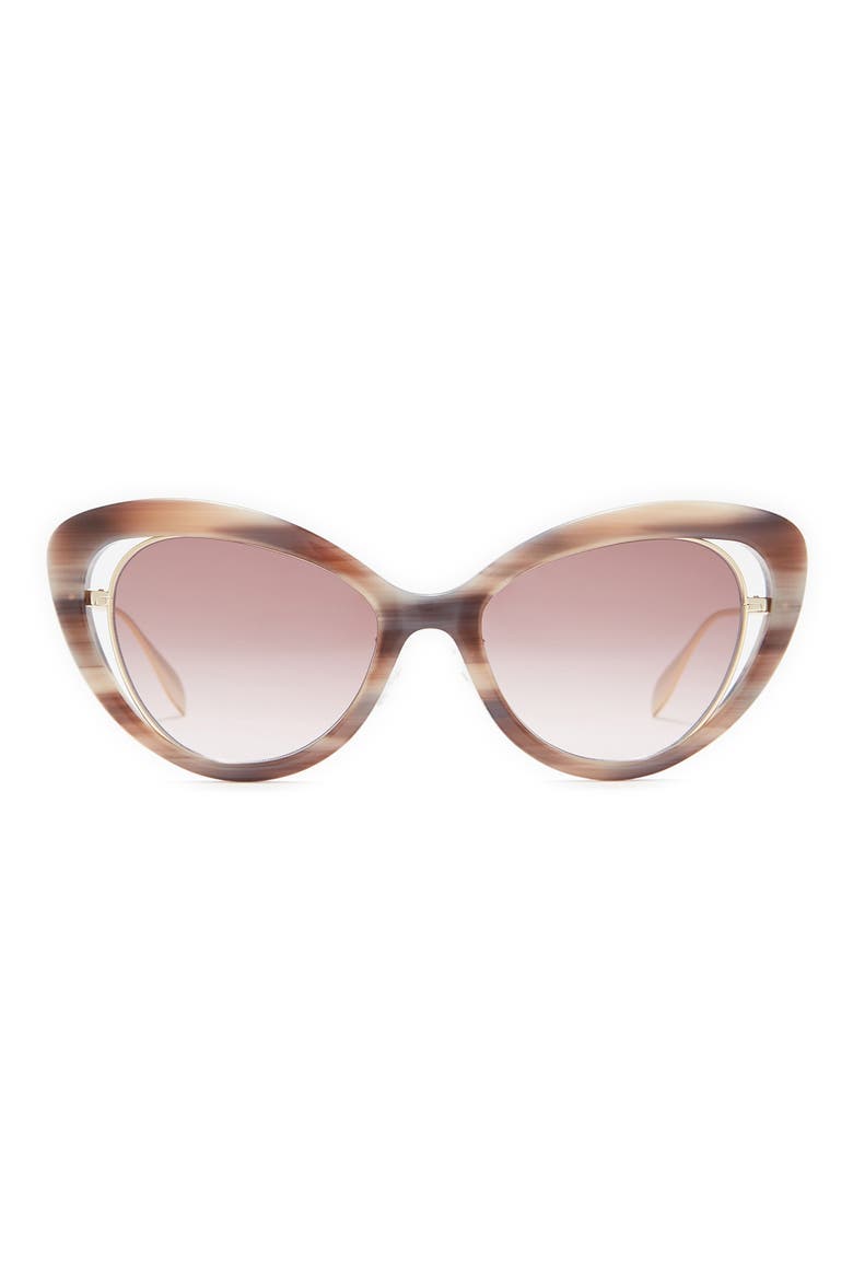 Alexander McQueen 53mm Cat Eye Sunglasses, Main, color, PINK GOLD VIOLET