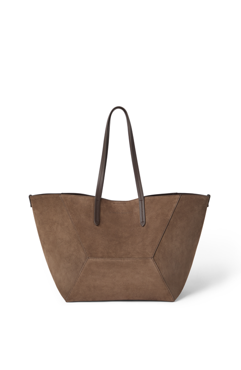【関税＆送料込み】Brunello Cucinelli Suede Leather Handbag Brunello Cucinelli Boston Large Suede Top-Handle Bag