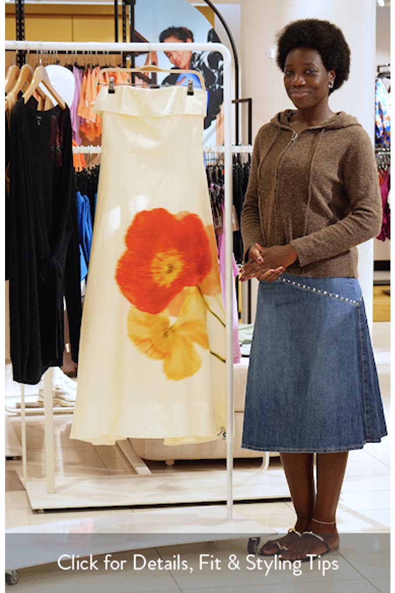 Ximena Placed Floral Strapless Dress video