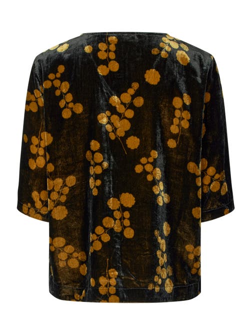 Masai Copenhagen Estela V-neck Short Sleeve Blouse In Brown