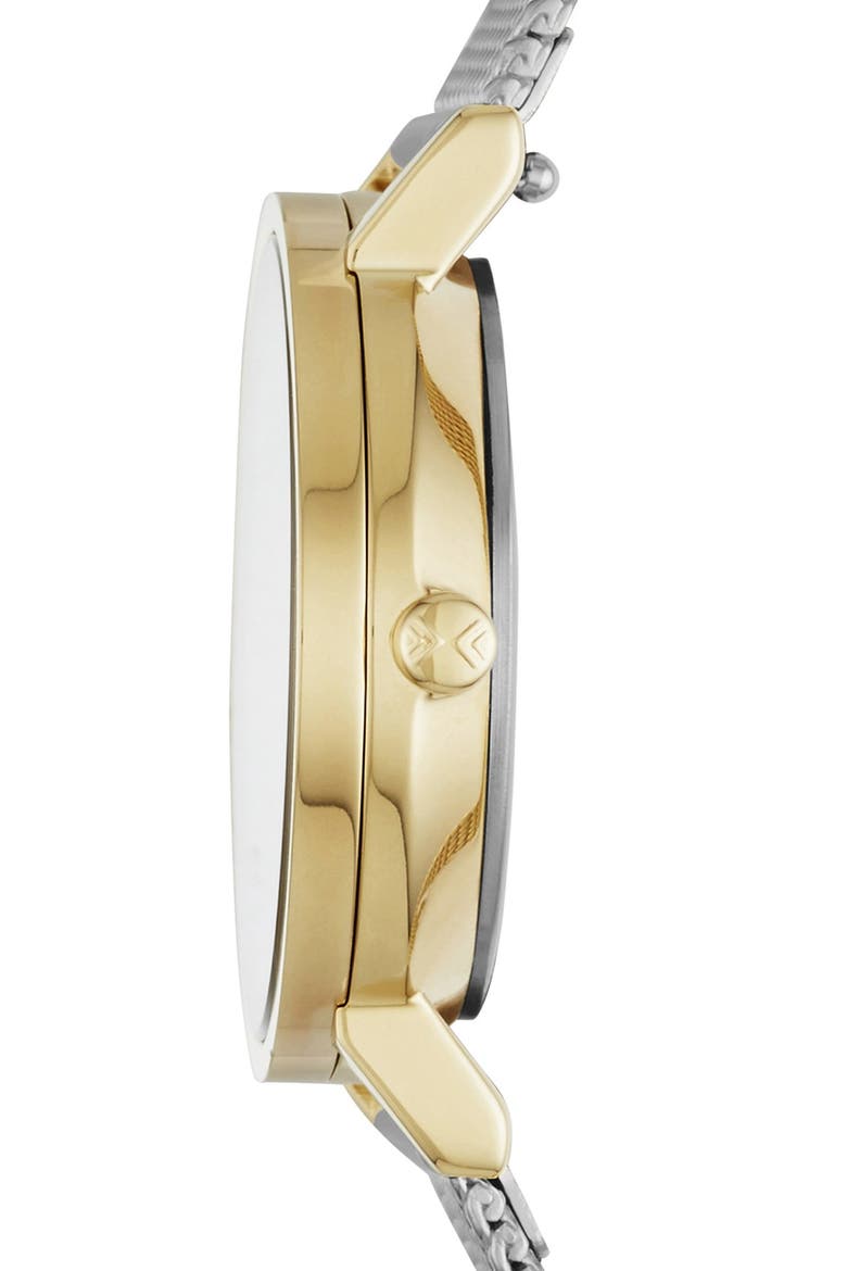 'Hald' Mesh Strap Watch, 26mm, Alternate, color, SILVER/ WHITE/ GOLD