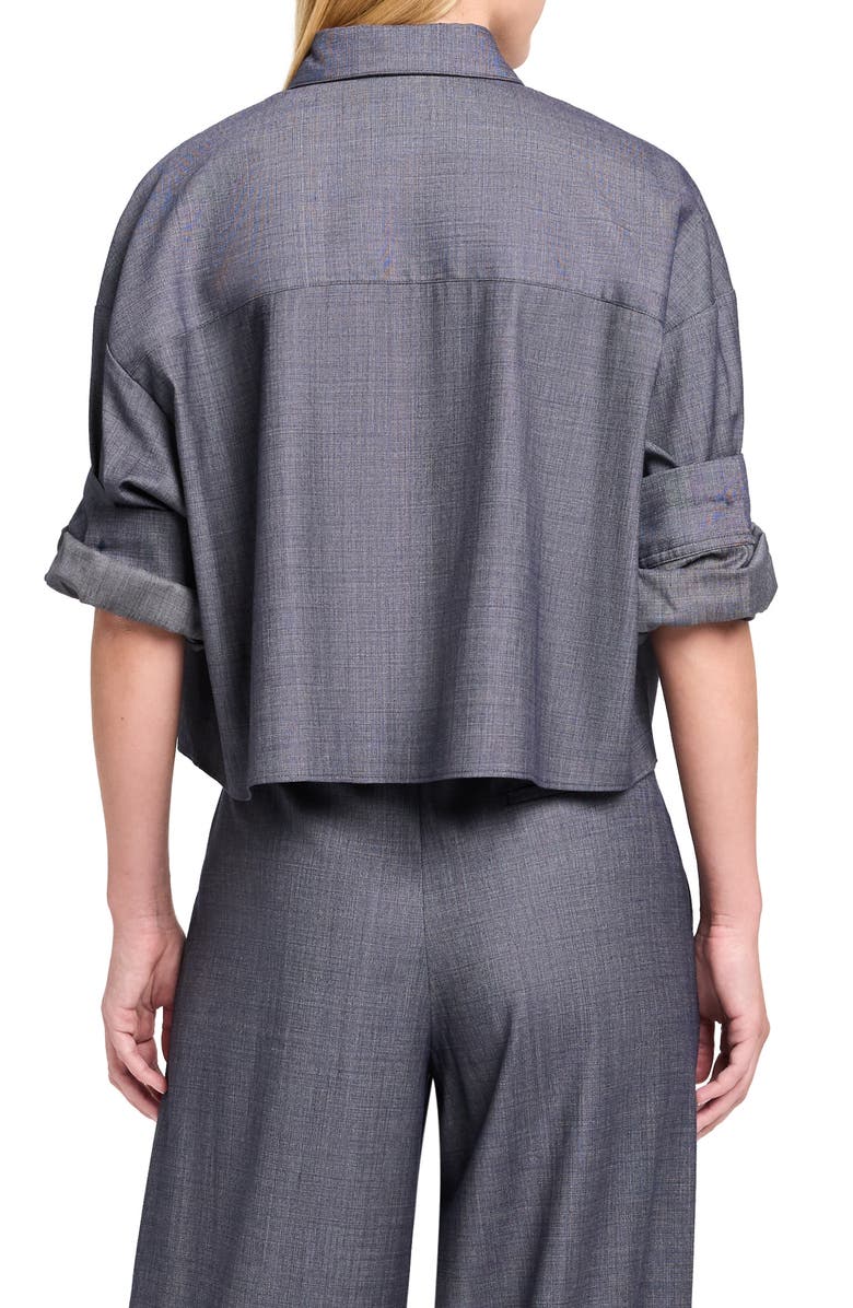 TWP Next Ex Button-Up Wool Blend Shirt, Alternate, color, Medium Indigo