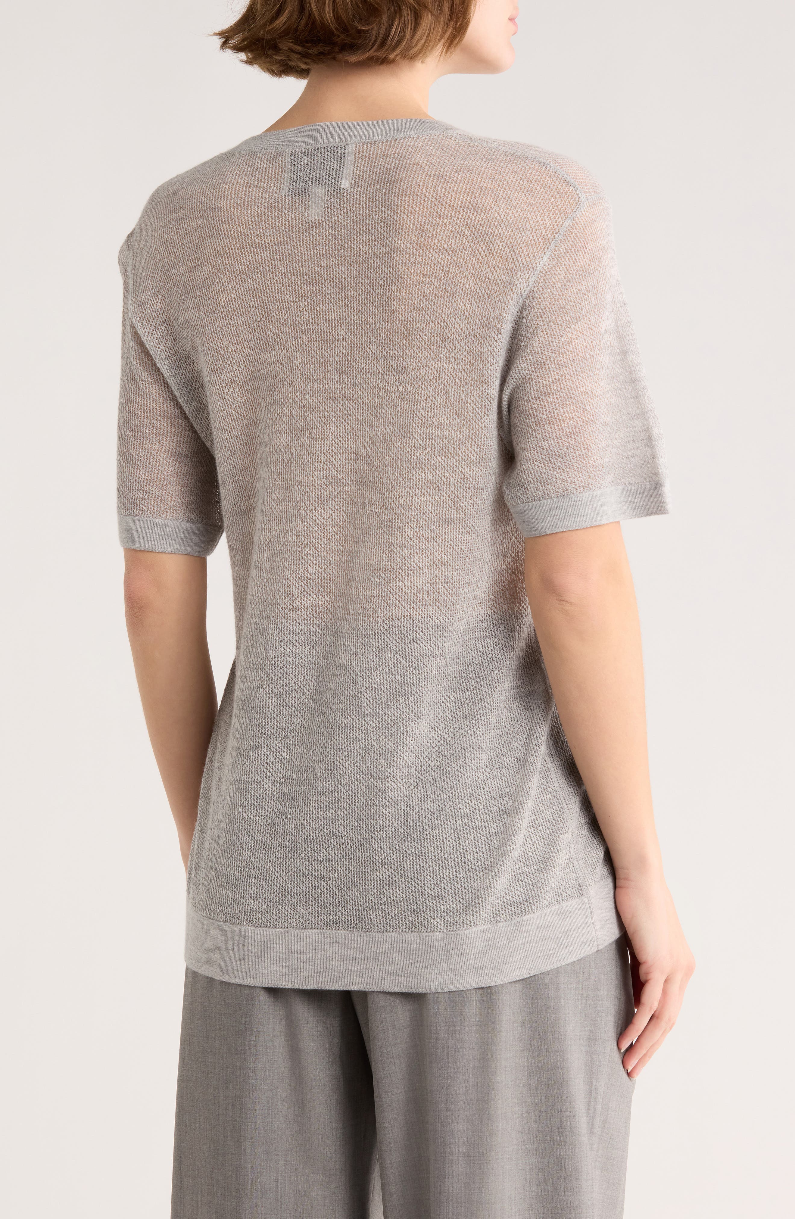 Cashmere Pointelle Knit T-Shirt - image 2