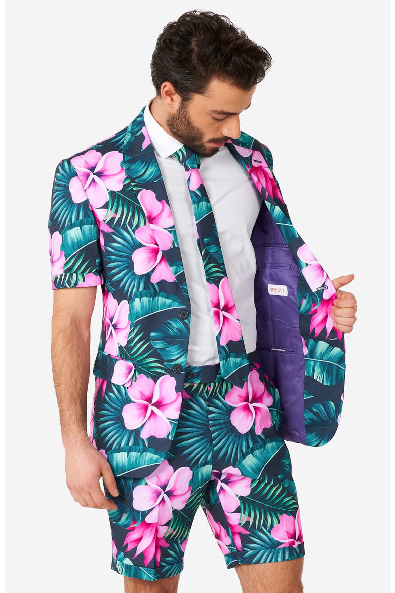 Hawaii Grande Summer Trim Fit Two-Piece Short Suit with Tie, Alternate, color, MISCELLANEOUS