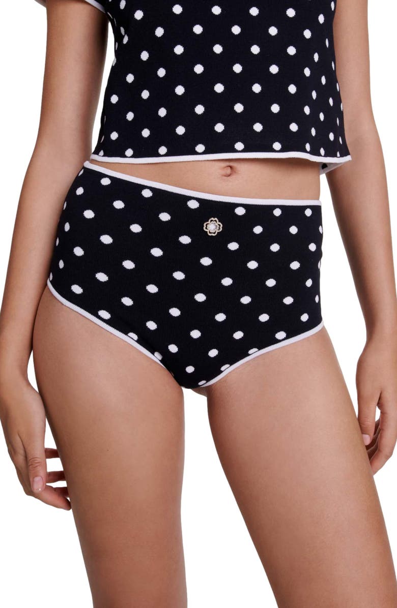 maje Patterned knit briefs, Alternate, color, 