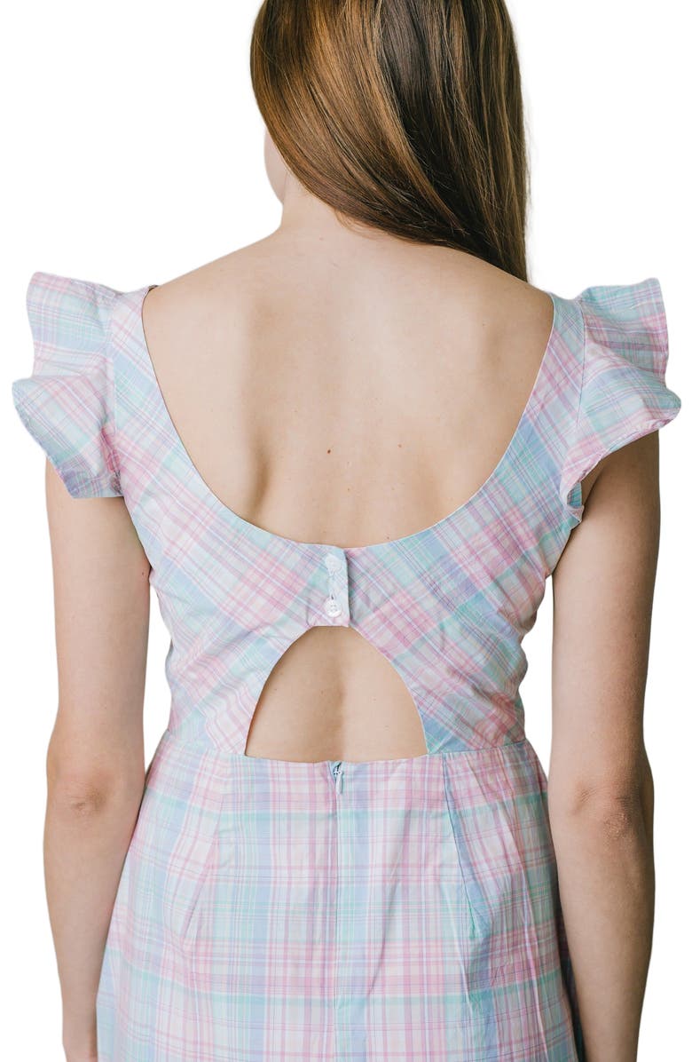 Hope & Henry Women's Flutter Sleeve Open Back Dress, Alternate, color,