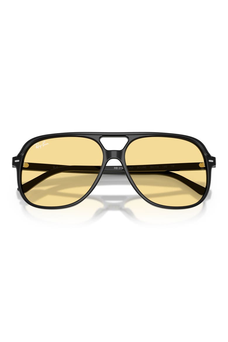 Bill 60mm Square Sunglasses, Alternate, color, BLACK / YELLOW