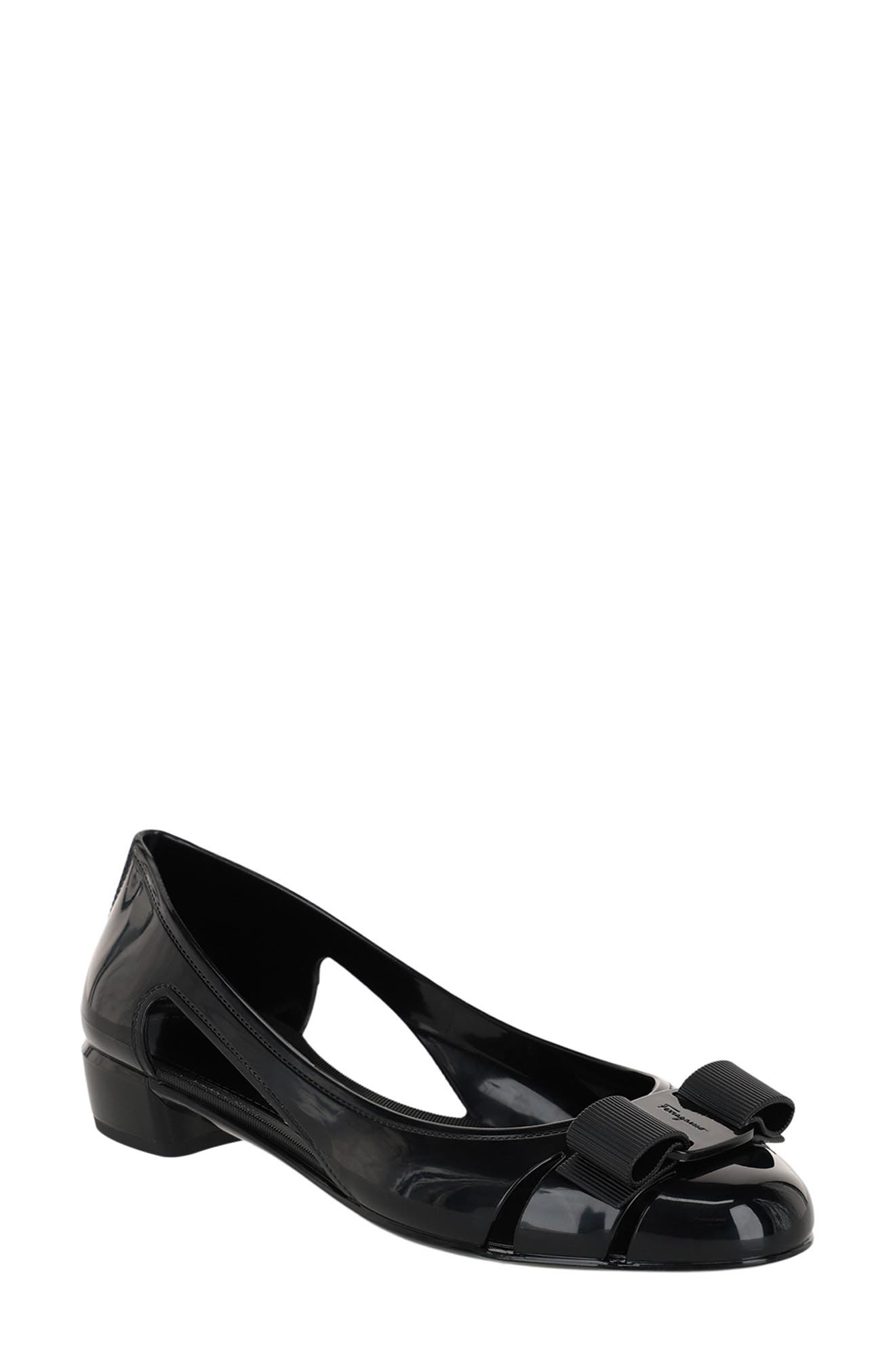 FERRAGAMO Vara Bow Cutout Flat, Main, color, 