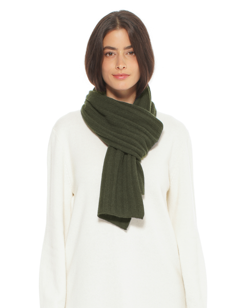 Pure Cashmere Plush-Ribbed Scarf