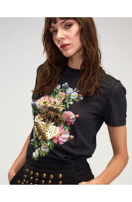 Cynthia Rowley Heart Of Gold Tee In Black