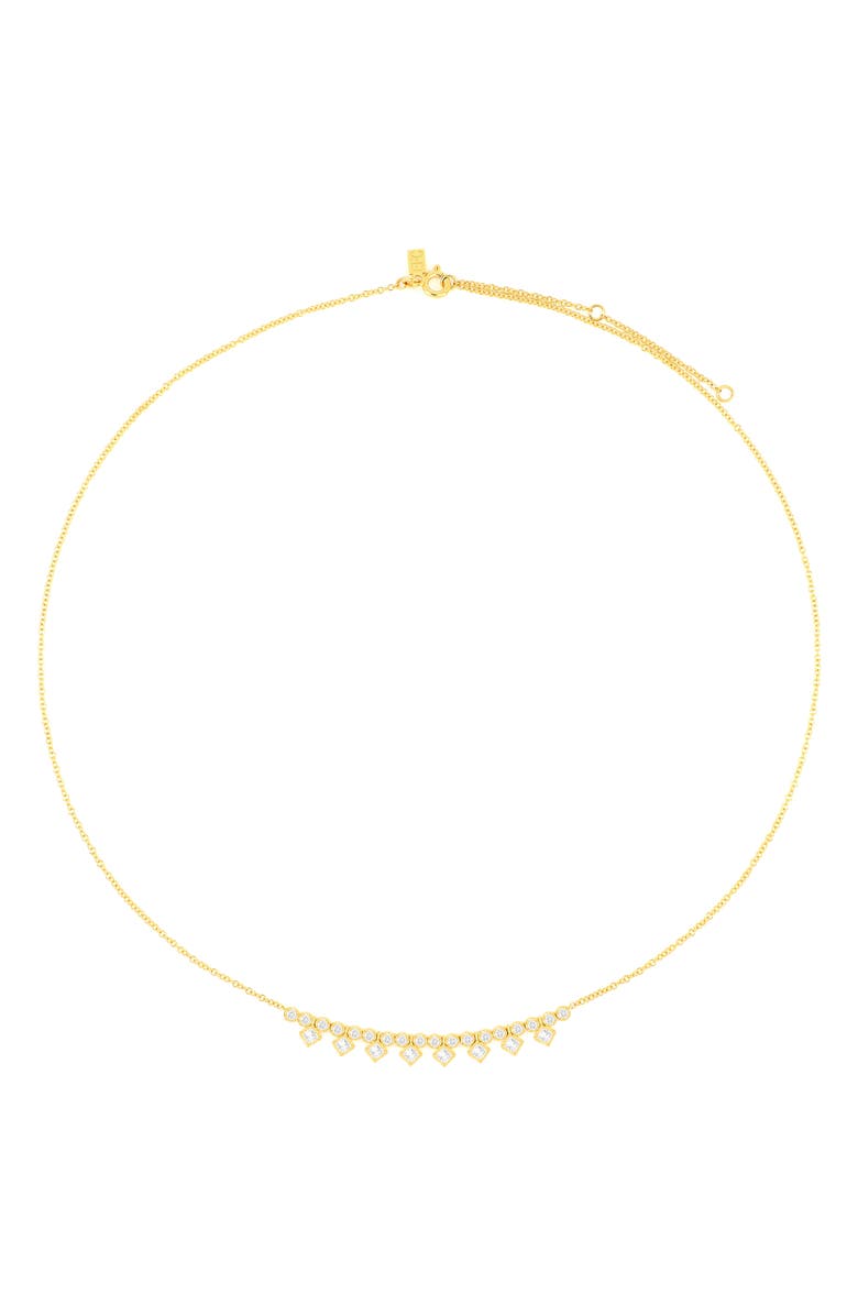 EF Collection Kate Diamond Frontal Necklace, Alternate, color, Gold