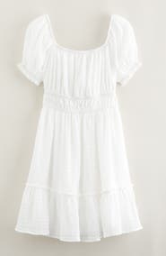 Nordstrom Kids' Shirred Tie Back Cutout Dress