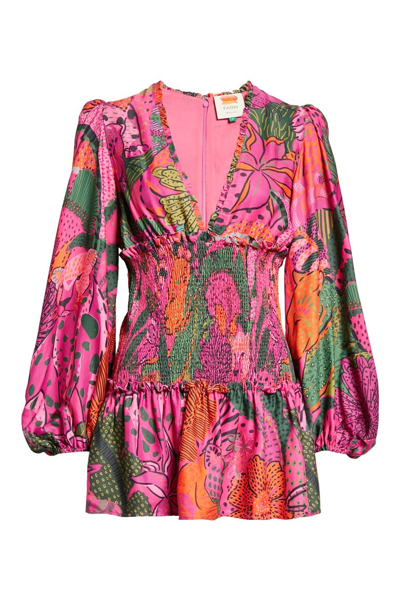 Leopards Long Sleeve Minidress, Alternate, color, COOL LEOPARDS PINK