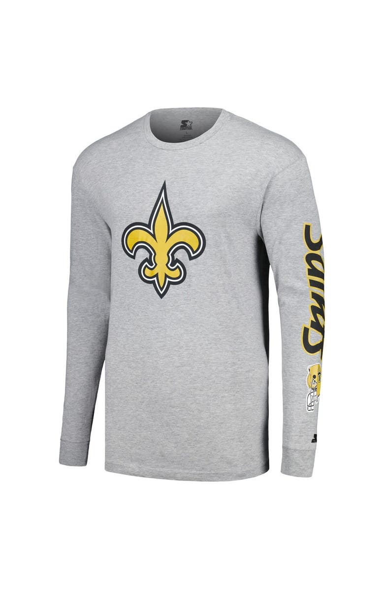 STARTER Men's Starter Heather Gray New Orleans Saints Halftime Long Sleeve T-Shirt, Alternate, color, Heather Gray