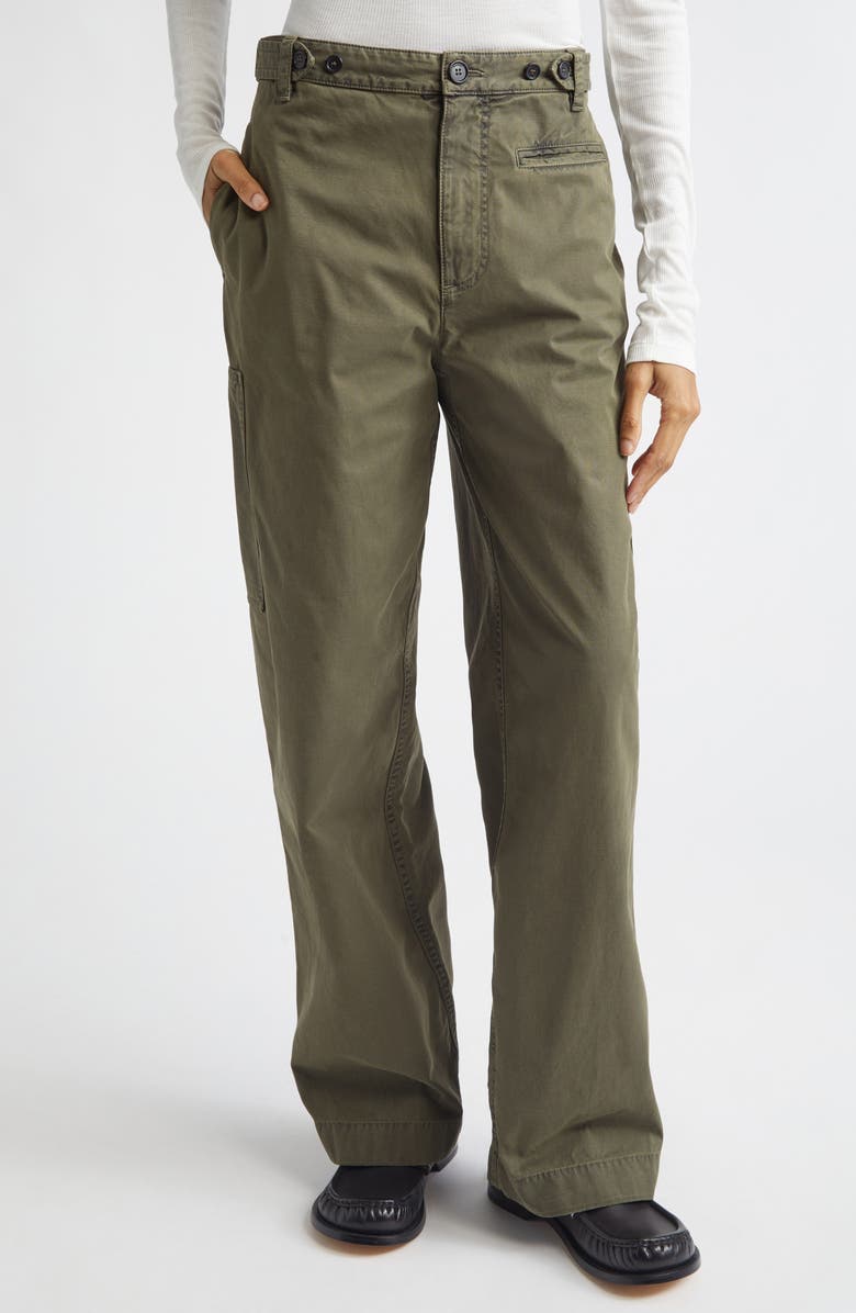 JW Anderson Cotton Straight Leg Cargo Pants, Main, color, Khaki