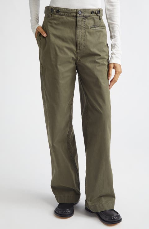Cotton Straight Leg Cargo Pants