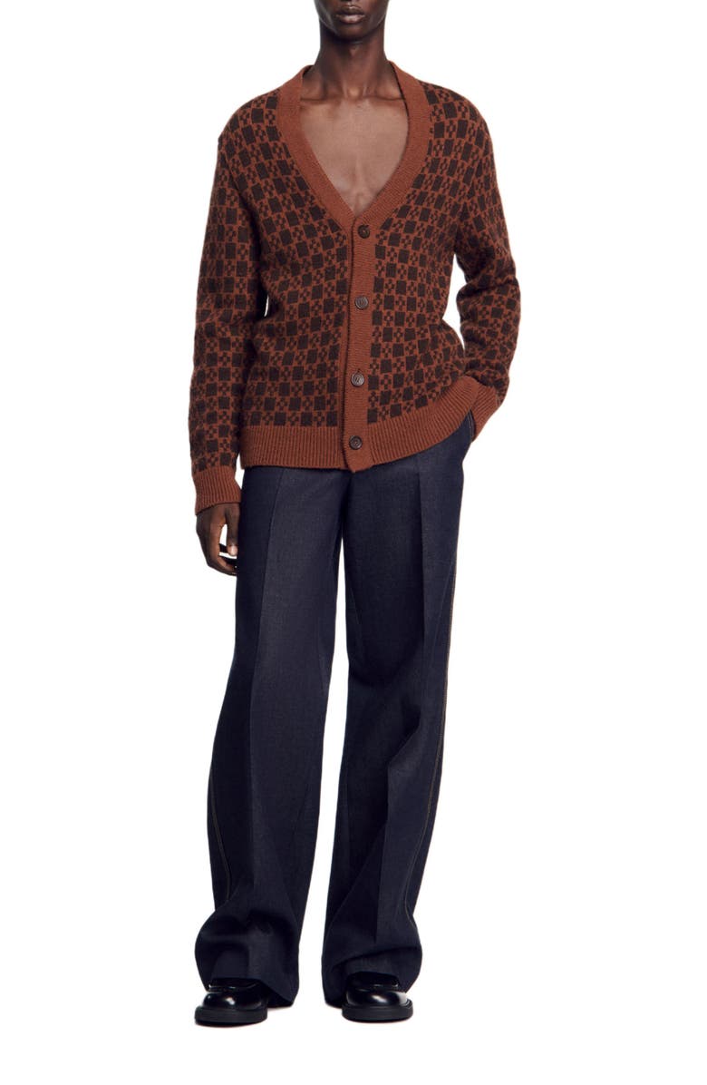 SANDRO Jacquard square cross pattern, Alternate, color, 