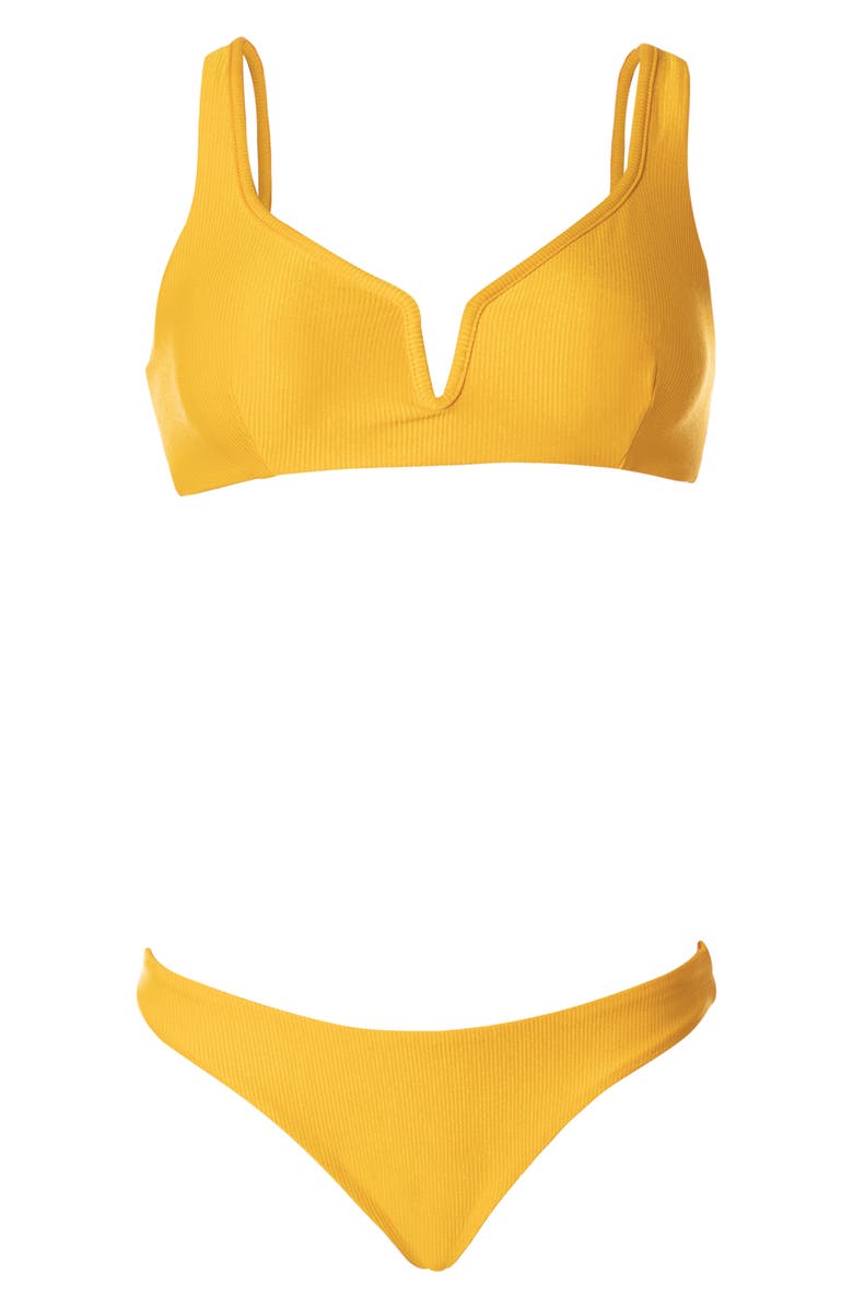 Maaji Sunbeam Sorbet Iconic Reversible Bikini Bottoms, Alternate, color, Yellow