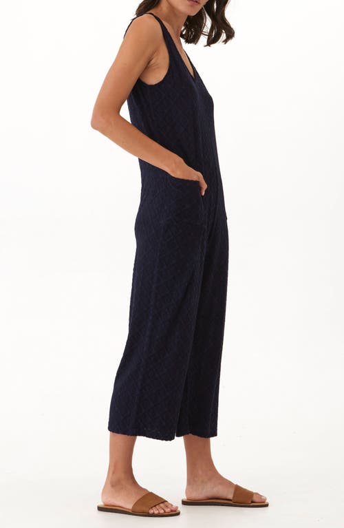 Threads 4 Thought Rainey Sleeveless Jacquard Terry Crop Jumpsuit In Black
