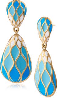 JARDIN Double Pear Mosaic Statement Drop Earrings