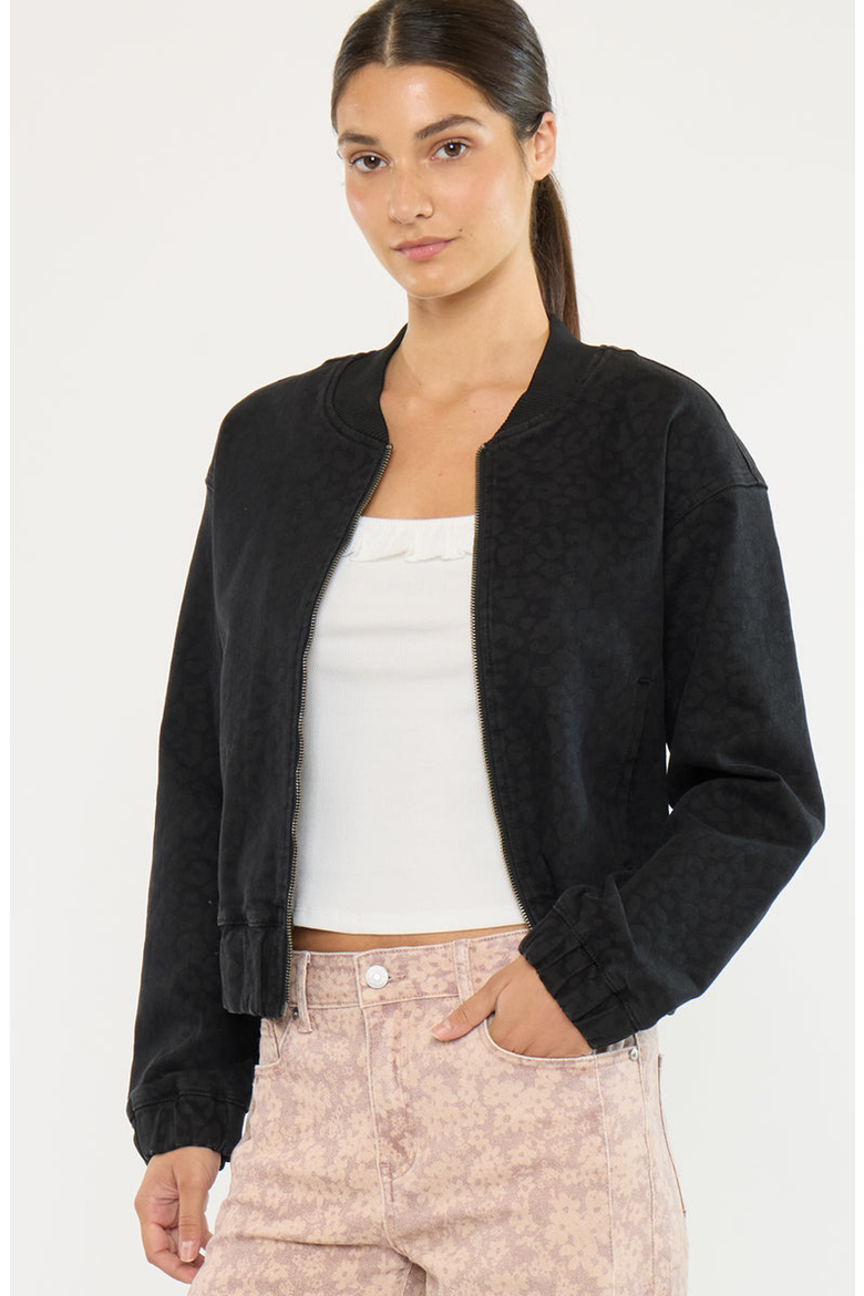 Mirabelle Bomber Jacket, Alternate, color, Black Leopard Print
