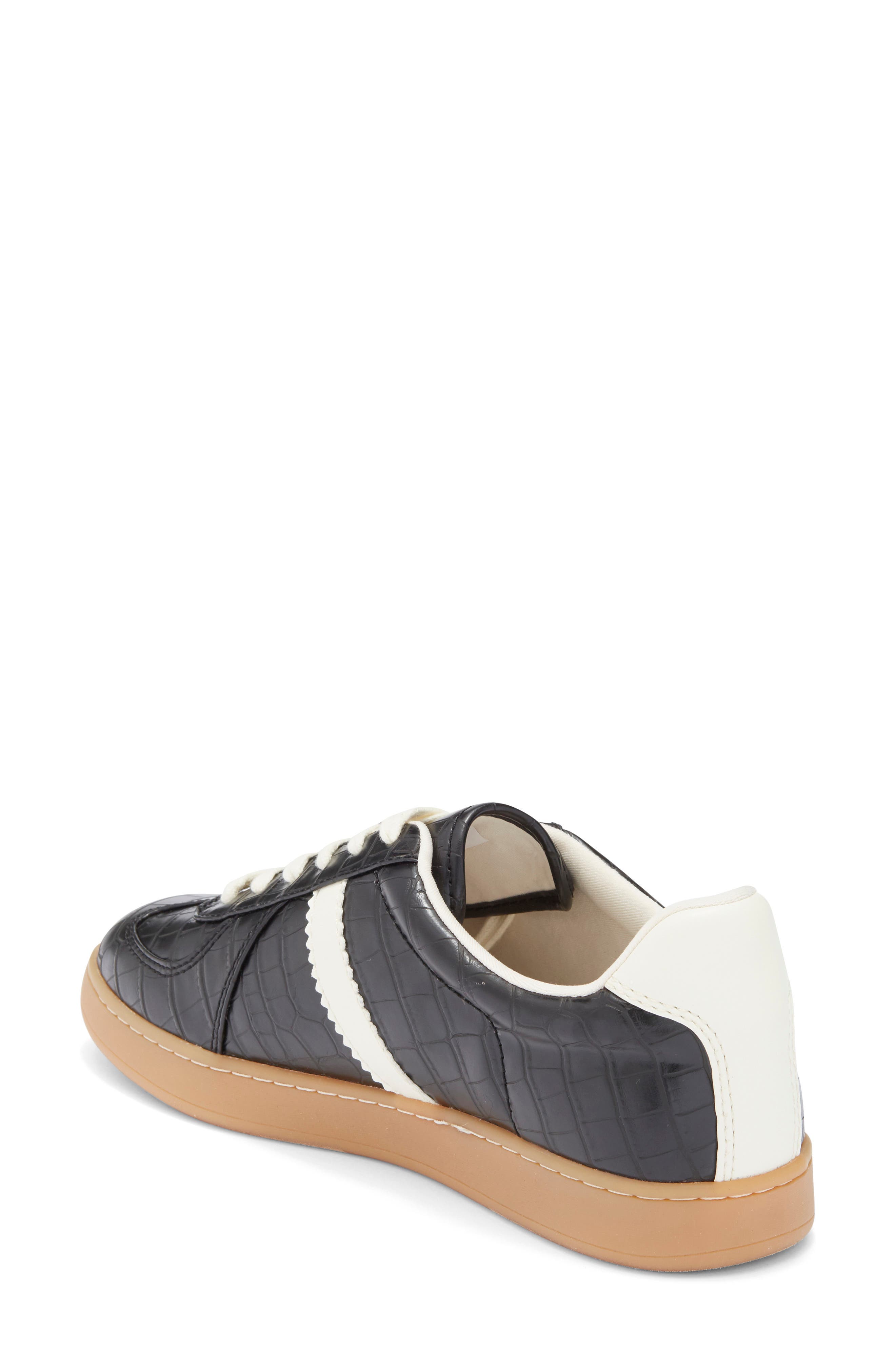 NORDSTROM RACK Philly Embossed Lace-Up Sneaker, Alternate, color, Black Croco