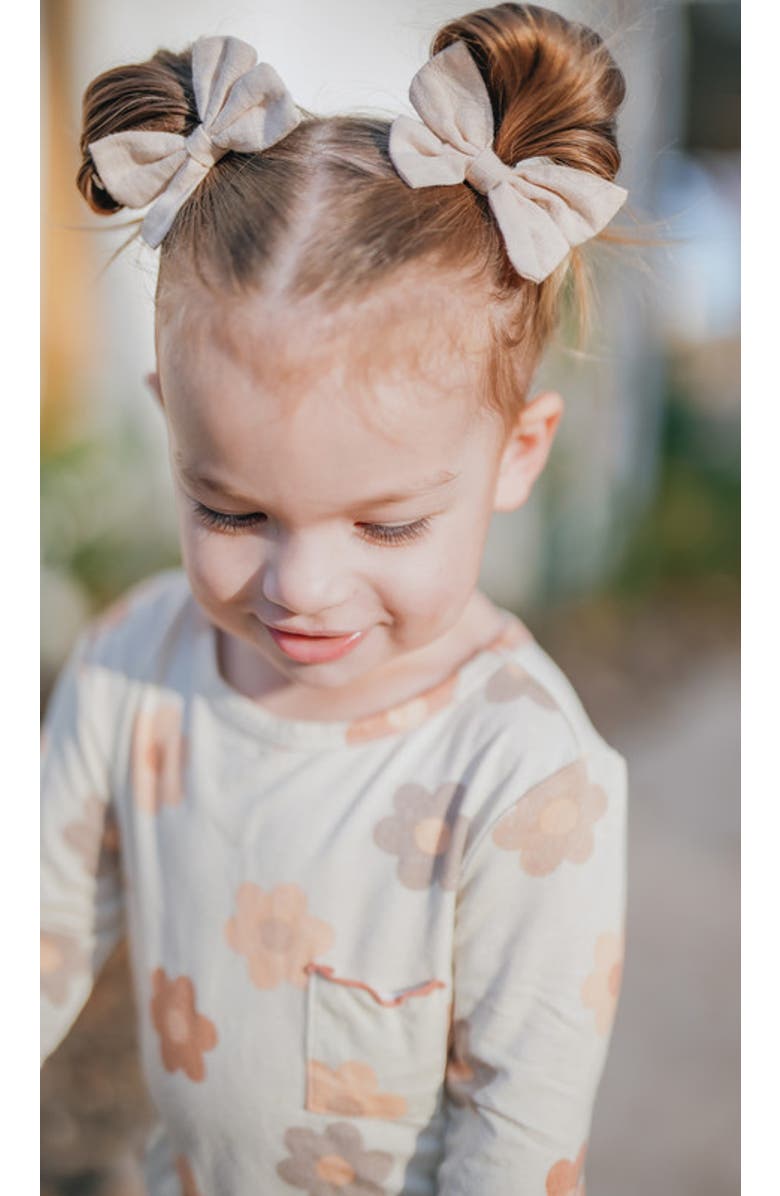 Everly Grey Charlie Fitted Long Sleeve 3-Piece Pajamas, Alternate, color, Daisies