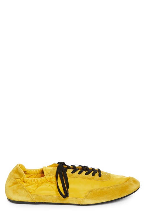 Prada Collapse Mixed Media Low Top Sneaker In Topazio