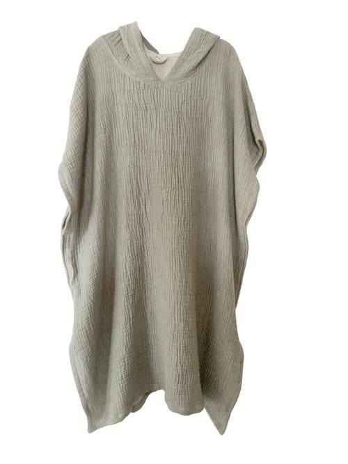 Anaya Crinkled Cotton Cuddle Hooded Poncho In Pink