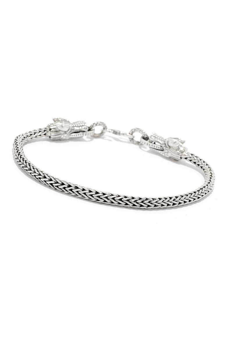 Sterling Silver Double Dragon Head Bracelet, Alternate, color, SILVER