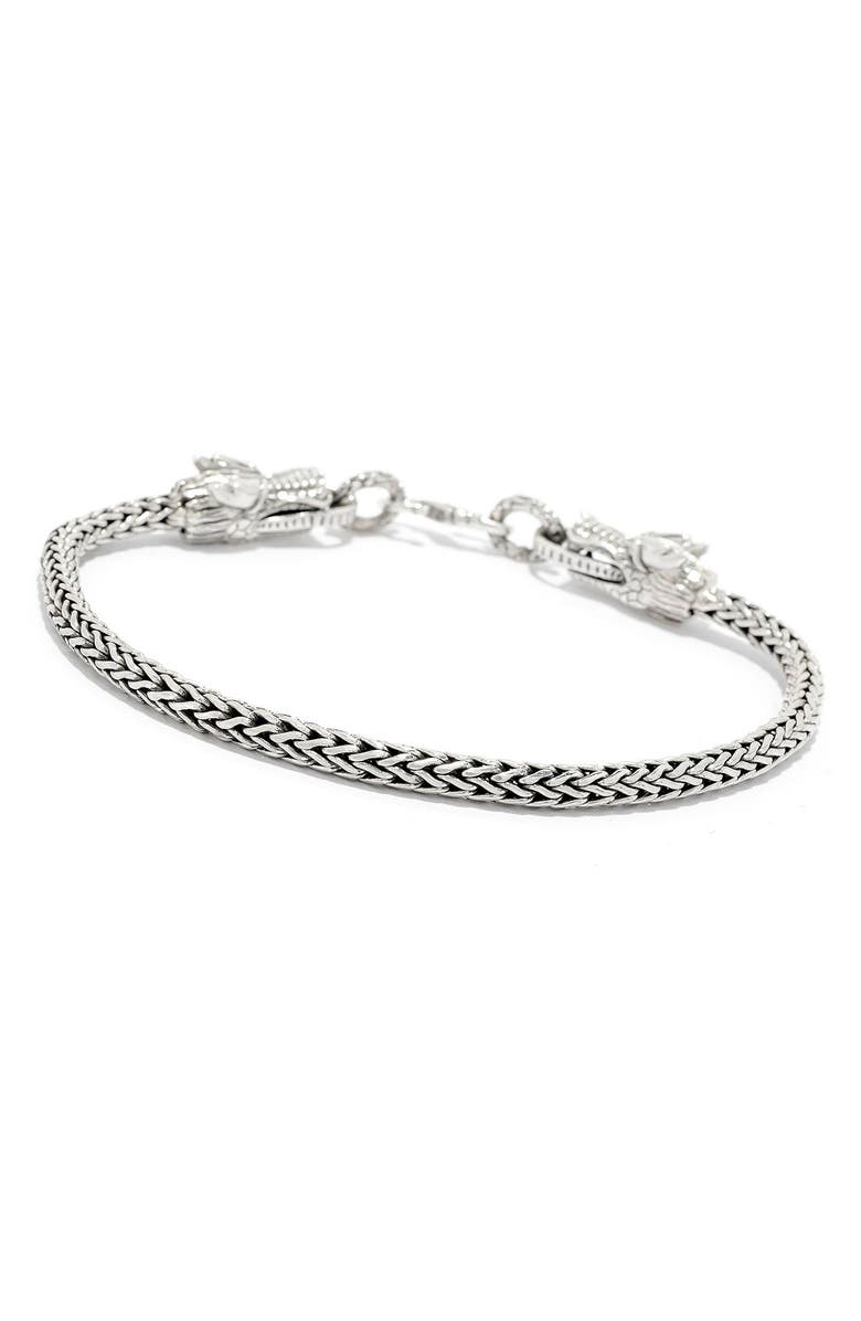 SAMUEL B. Sterling Silver Double Dragon Head Bracelet, Alternate, color, Silver