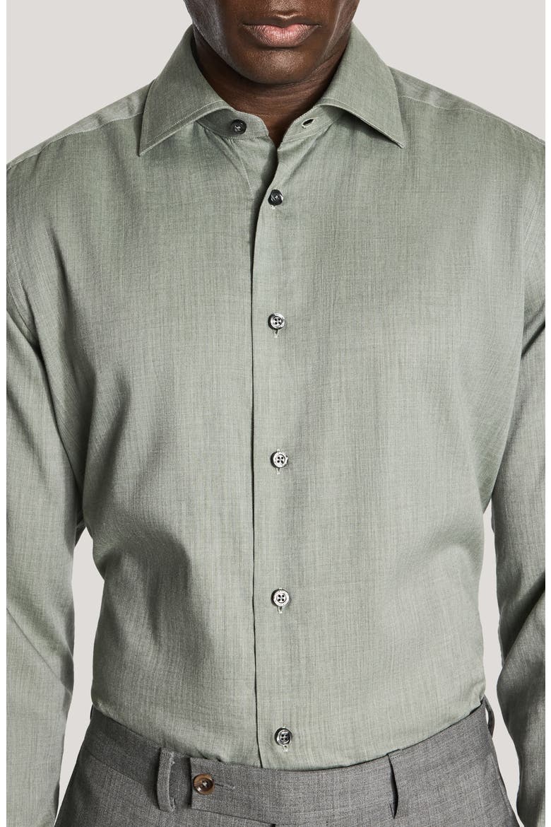 Flannelite Cotton Long Sleeve Sport Shirt, Alternate, color, SAGE