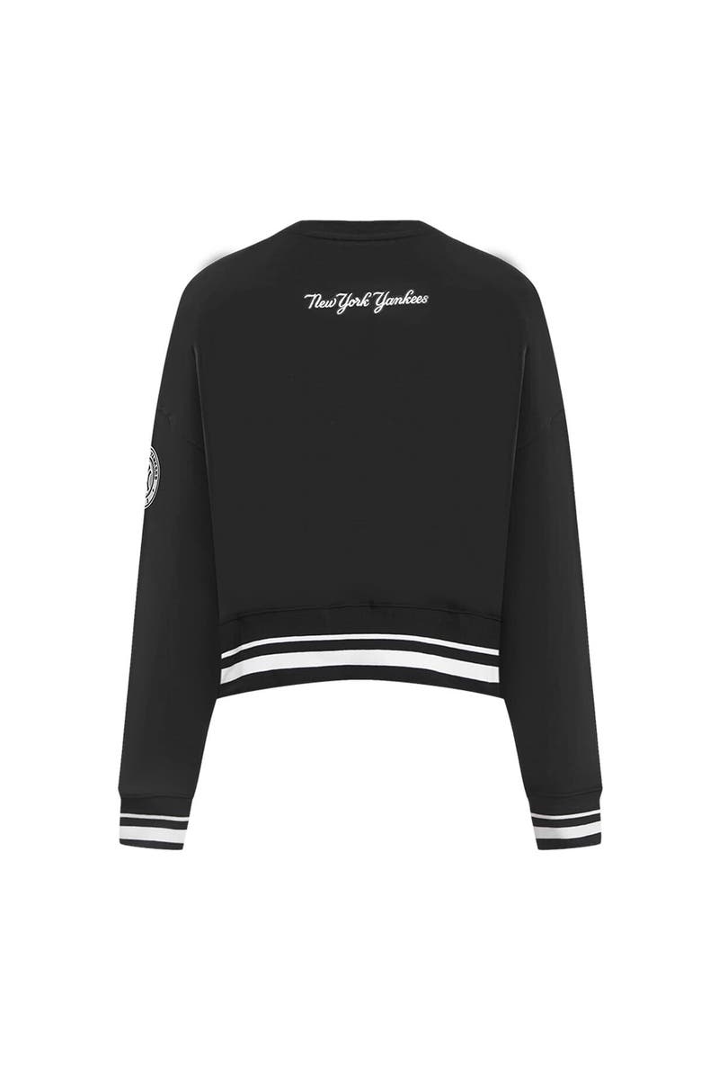 PRO STANDARD Women's Pro Standard Black New York Yankees Pearl Cropped Pullover Sweatshirt, Alternate, color, 