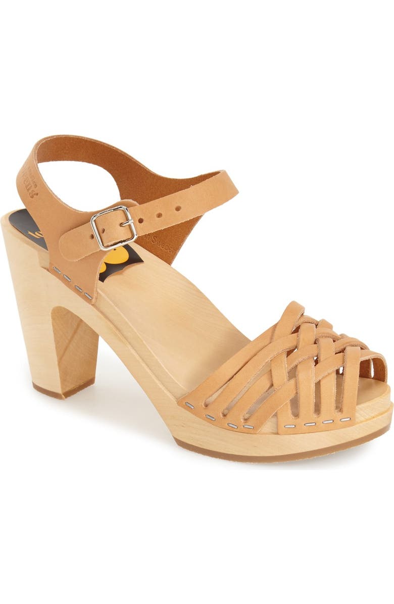 Swedish Hasbeens 'Braided Sky High' Ankle Strap Sandal, Main, color,