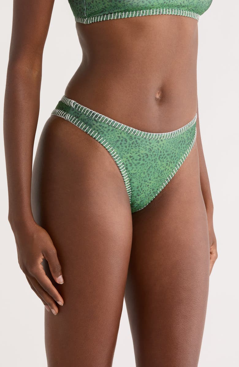 Kulani Kinis Blanket Stitch High Leg Vintage Bikini Bottoms, Alternate, color, Wild Wonder