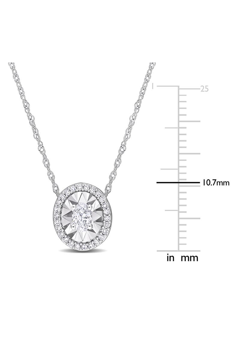 DELMAR Oval & Round Diamond Pendant Necklace - 0.25ct., Alternate, color, Silver