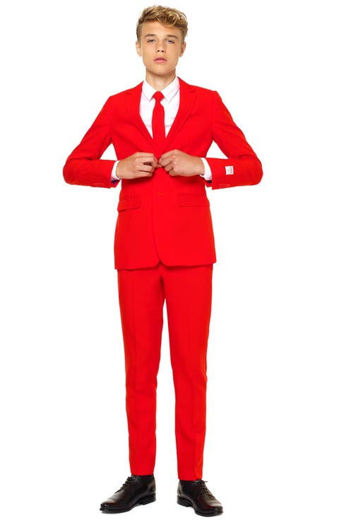 Red Devil Two-Piece Suit with Tie (Big Kid)
