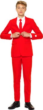 OppoSuits Red Devil Two-Piece Suit with Tie
