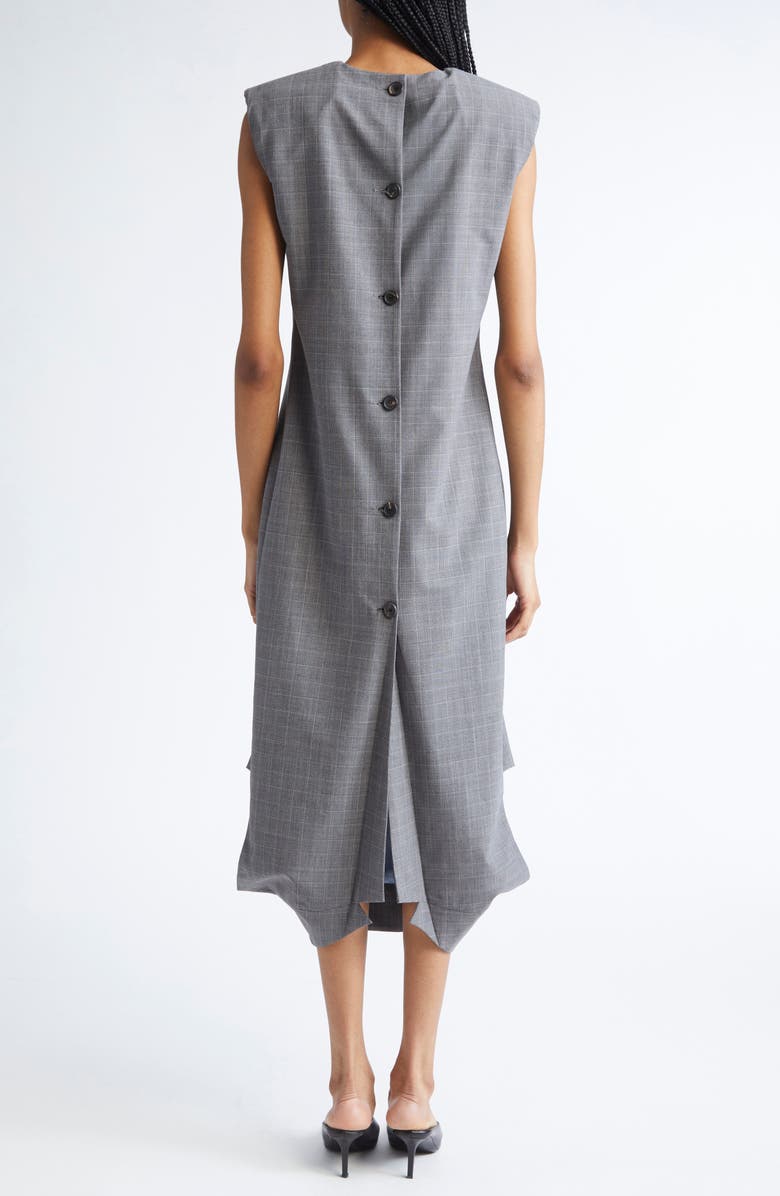 JULIE KEGELS Duany Plaid Wool Gabardine Dress, Alternate, color, Grey