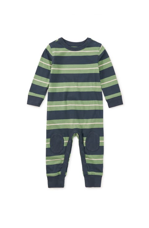 Stripe Knee Patch Baby Romper