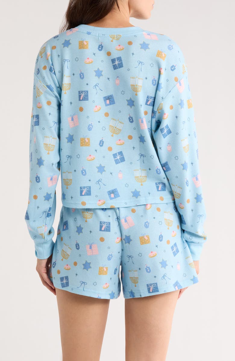 PJ Salvage Waffle Knit Short Pajamas, Alternate, color, Light Blue