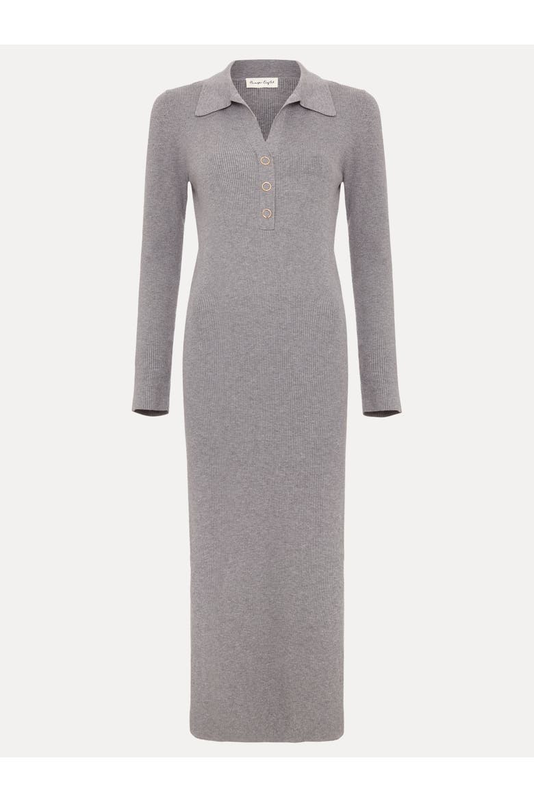 Lucy Collared Midi Dress, Alternate, color, Grey