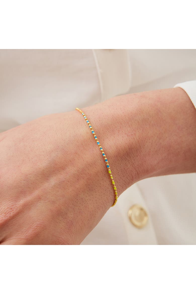 Sterling Silver Enamel Mine Beaded Colourful Rainbow Bracelet, Alternate, color, Gold
