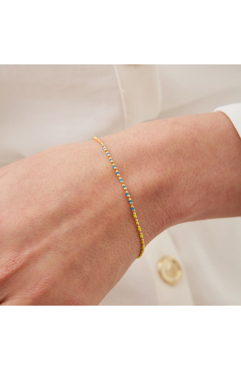 Spero London Sterling Silver Enamel Mine Beaded Colourful Rainbow Bracelet, Alternate, color, Gold