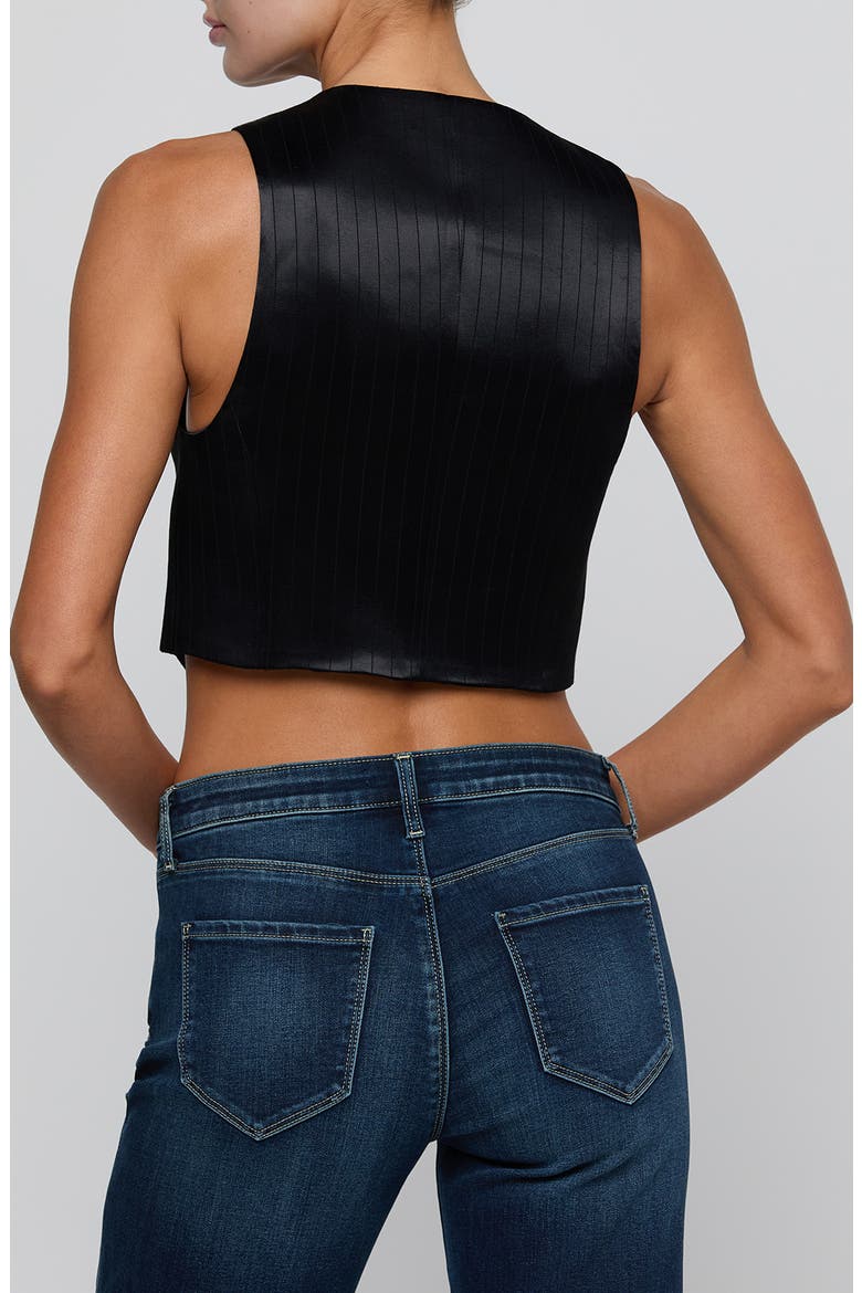 Jianna Pinstriped Short Vest, Alternate, color, BLACK PINSTRIPE