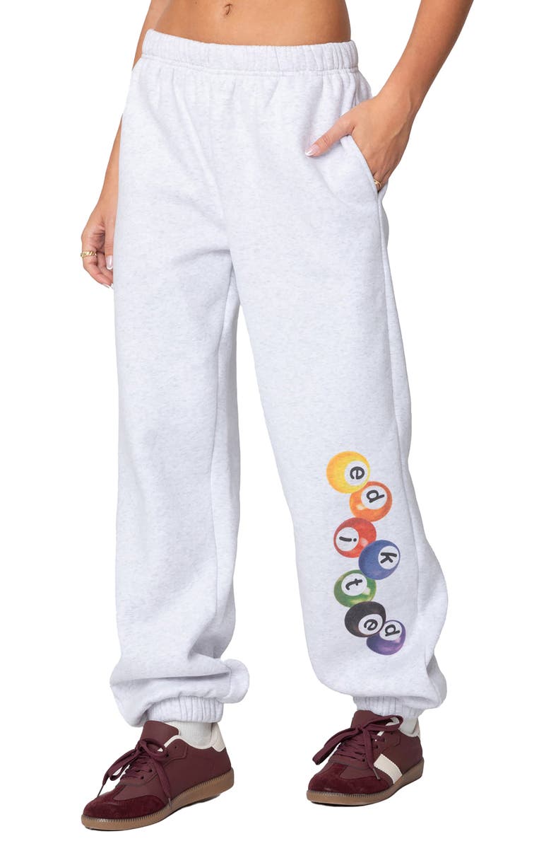 EDIKTED Billiard Oversized Joggers, Alternate, color, Gray-Melange