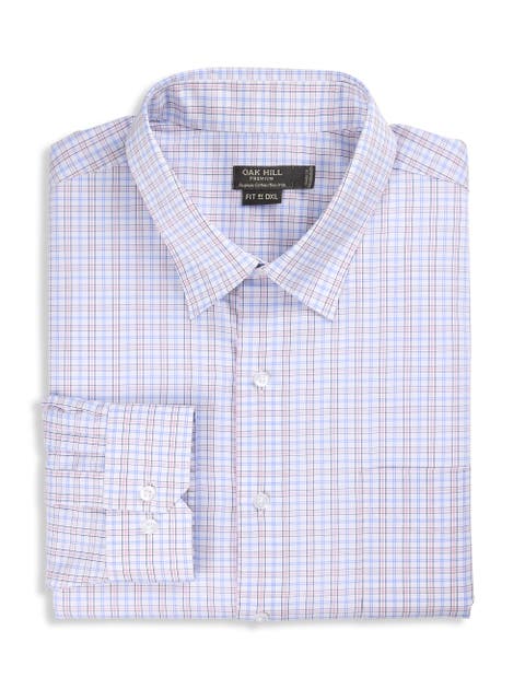 Big 
Tall Wrinkle-Resistant Grid Patterned Dress Shirt